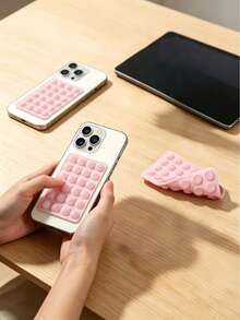 1/2pcs Double-Sided Silicone Suction Cup Phone Holder, Compatible With Apple And Android Phones, 28 Independent Suction Cups, No Glue Needed, Reusable, Double-Sided Design, Suitable For Makeup, Fitness, Shower, Car And Kitchen. Ideal Gift For Birthday, Family And Friends. Phone Holder, Phone Accessories. Adjustable Angle, Compact Design. - Multicolor - View 4