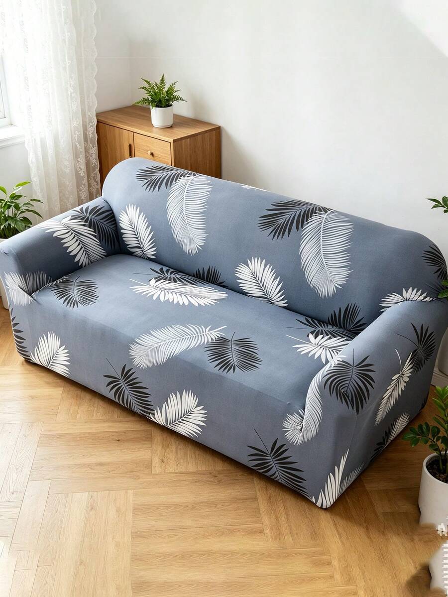 1pc Full Cover Sofa Slipcover, Modern Polyester Fabric, Machine Washable, All Season