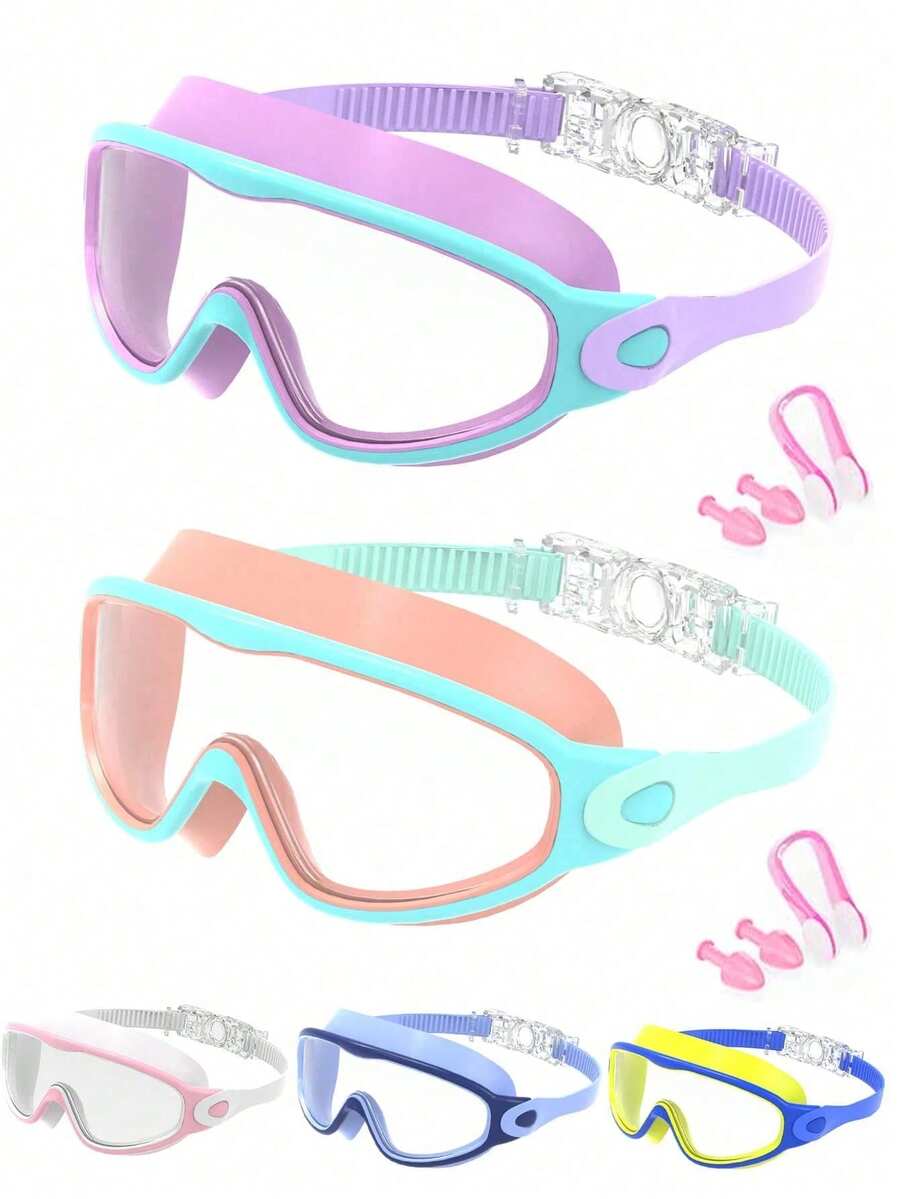 1pc Swimming Goggles, Suitable For Girls And Boys, Leak-Proof Function, Anti-Fog Design, Suitable For Swimming Pools And Water Parks, Suitable For Boys And Girls - Multicolor - View 1