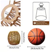 2pcs Bohemian Style Woven Rattan Pendant Light Shades - 5.89" X 5.51", Natural Beige Woven Design, Suitable For Home, Cafe And Tea House Decoration, No Electricity Or Battery Required, Woven Rattan Light Shades, Rattan Decorative Light Shades - Semicircle - View 11