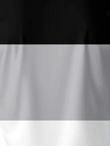 Men's Summer Fashion Versatile Black Grey White Colorblock Goose Print Button Short Sleeve T-Shirt - Multicolor - View 5