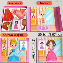 Children's Magnetic Princess Dress-Up Busy Book, 10 Theme Educational Activity Book, Creative Magnetic Matching Game, Suitable For Toddlers 3 Years And Above - Multicolor - View 3