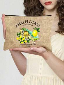 Bolsa de lino con estampado creativo de limón & letra, bolso de compras cuadrado amarillo, bolsa de almacenamiento casual de gran capacidad, bolsa reutilizable para comestibles para hombres & mujeres maestros, bolsa organizadora, bolsa de maquillaje, bolsa de playa para trabajo, viaje & uso diario, bolsa de hombro ligera con bolsillo para monedas, diseño novedoso, regreso a la escuela, graduación, Día de la Madre, Día de San Valentín, regalo de cumpleaños - Multicolor - Ver 9
