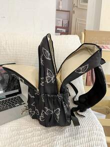 Large Capacity Women's Backpack, Minimalist Bow Design, Versatile Fashion, Small Casual Corduroy Mom Bag, Suitable For Students - Multicolor - View 5