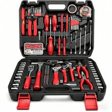 Bộ dụng cụ sửa chữa ô tô chuyên nghiệp 115/46 món - Bộ dụng cụ cao cấp bảo trì ô tô, xe đạp và xe máy - Thiết kế nhỏ gọn di động, giải pháp tất cả trong một, kèm cờ lê bánh răng và nhiều bộ tua vít - Nhiều màu - Xem 1
