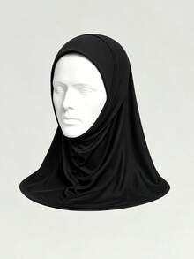 Breathable Mesh Hooded Hijab With Silicone Logo, Suitable For Running, Fitness, Daily Casual Wear - Black - View 7