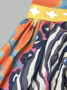 Fashionable Printed Sleeveless Round Neck Dress, Elegant Vacation Charm Party Dress, Women Summer - Multicolor - View 6
