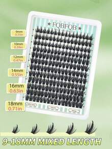 FQBFQB 2Boxes,Lashes With Spikes,9-18mm Length Mixed, Fairy Lashes Lash Clusters, Thick Single Lash For DIY Pointed Tip Lash Extension, Cartoon Lash Extension, Dense Lashes - D - View 2