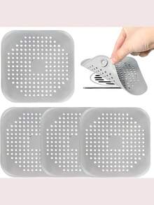4/8pcs Silicone Hair Catcher Drain Cover With Suction Cup, Anti-Clogging PVC Sink Strainer, Flexible Shower And Kitchen Filter, Easy To Clean, Suitable For Bathroom And Kitchen - A Suction Cup Model - View 5