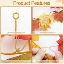 1PC Artificial Maple Leaf Vine For Home Decor, Party Decoration, Wedding Decoration, Dining Table Center Decoration, Living Room Decoration, Autumn Decoration, Valentine's Day, Halloween, Birthday Gifts, Graduation Ceremonies And Other Occasions. - Orange - View 4