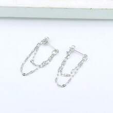 Fashion Geometric Metal Tassel Pendant Earrings, Suitable For Women And Girls - Chain - View 6