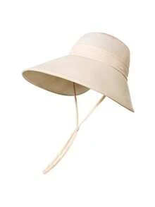 CAMEL CROWN Topi Baseball Pelindung Matahari Wanita, Topi Ember Bertepi Lebar Musim Panas dengan Perlindungan UV, Cocok untuk Berteduh di Luar Ruangan - krem muda/putih pucat - View 3