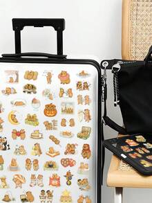 50pcs Cute Capybara For Suitcase, Scrapbook, Skateboard, Guitar Storage Box, Decorative DIY Transparent Stickers - Cute Capybara - View 3