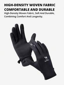 CAMEL CROWN New Winter Thermal Gloves For Men, Fleece Lined Touch Screen Gloves, Non-Slip Windproof Warm Gloves For Cycling & Driving Sports - Phantom Black - View 3