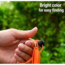 2-Tone Loud Survival Whistle | Emergency Whistle With Backpack Clip & Paracord | Camping Hiking Outdoor Rescue Signal Gear - Orange - View 3