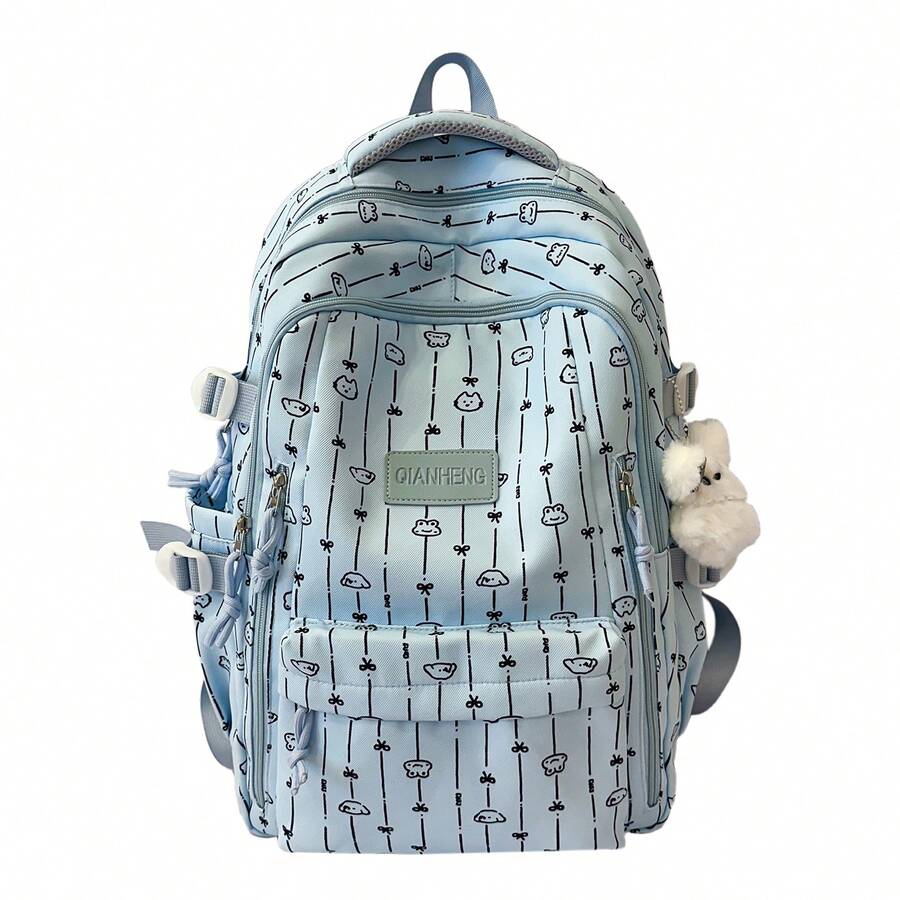 LECEY Mochila de gran capacidad estilo universitario para estudiantes de secundaria, bachillerato y universidad - Azul - Ver 1