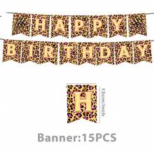 46pcs Leopard Print Theme Party Decoration Set, Includes 15 Banners, 6 Triangle Flags, 24 Small Power Strips And 1 Large Power Strip, Perfect As Small Gifts And Photo Backdrop For Leopard Print Theme Birthday Party - A - View 8