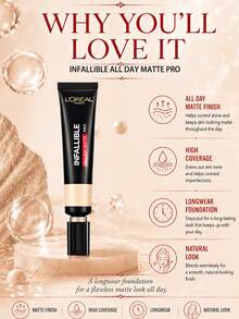 L’Oreal Paris L'Oreal PRO 粉底液 #300，10/35ml，雙重控油配方，高遮瑕，防水防暈染，輕盈配方，持久霧面妝效，適合油性肌膚 - 吸油棒PRO恆放溢彩持色粉底液#300 - 查看 8