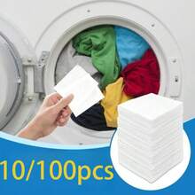 [New Hot-Selling Product Launch]10/100pcs Colorful Dye Catcher Laundry Sheets - Prevents Dye Transfer, Allows Mixed Washing, Achieves Bright Results, Suitable For Home And Commercial Use, Laundry Room Essential. - Multicolor - View 2