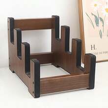 Multi Guitar Stand Wooden Rack Holds 3 Electric Bass Guitars For Stage Studio - Brown - View 3