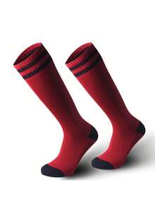 1 Pair Children's Striped Football Socks, Long Tube Thick Towel Bottom Professional Sports Socks, Suitable For Football, Running, First Day Of School - Multicolor - View 7
