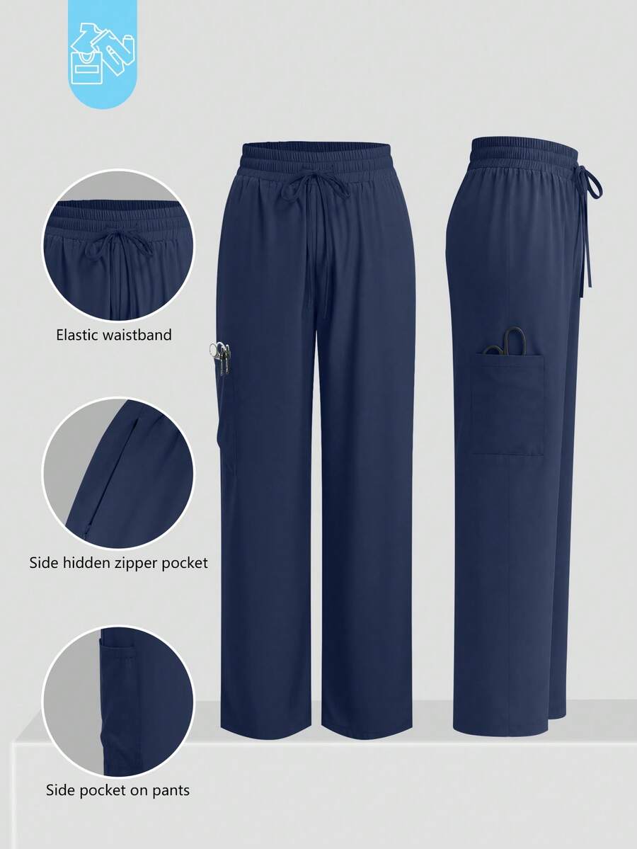 cimmuovere Celana Menyusui Wanita, Celana Nyaman, Celana Polos Sederhana dengan Banyak Saku dan Resleting, Cocok untuk Musim Semi - Navy Blue - View 1