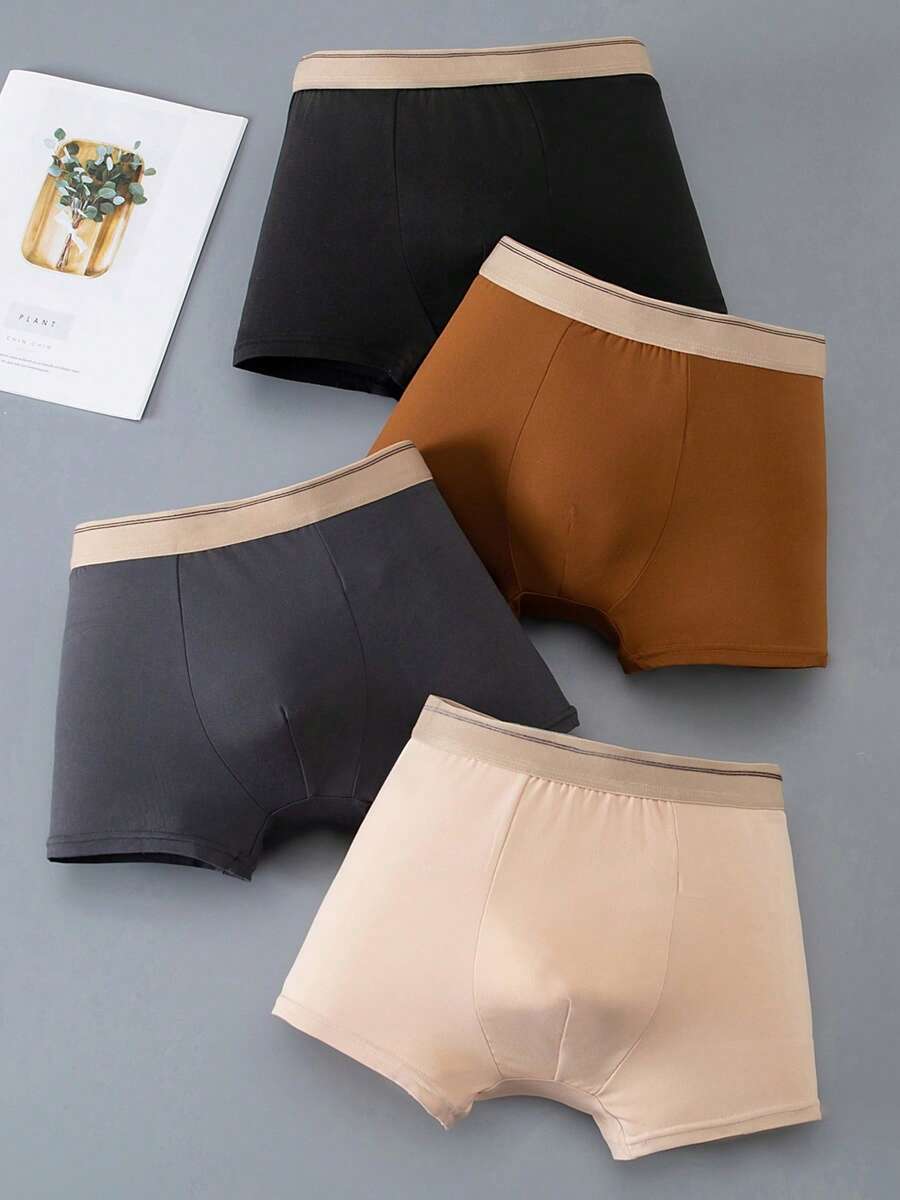 Tween Boy Colorblock Casual Daily Boxer Briefs 4pcs/Pack - Multicolor - View 1