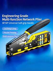 1pc Multi-Function Network Cable Stripper And Cutter - Metal Electrician Tool, Easily Crimp, Cut And Strip, Repair, RJ45 Cable Stripper - A - View 3