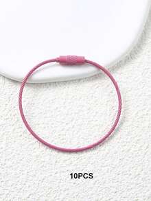 10pcs Candy Color Steel Wire Rings, DIY Keychain Jewelry Accessories, Sweet Ins Style Key Ring Pendant Buckle, Suitable For Girls - Colored Steel Wire Rings - View 11