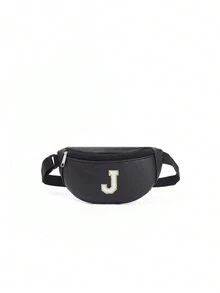 1pc Girls Cute Crossbody Waist Bag Shoulder Bag With 26 A-Z Letters, Suitable For Daily, Outdoor, Travel, Hiking, Portable Use, Ideal Gift Choice - Black - View 37