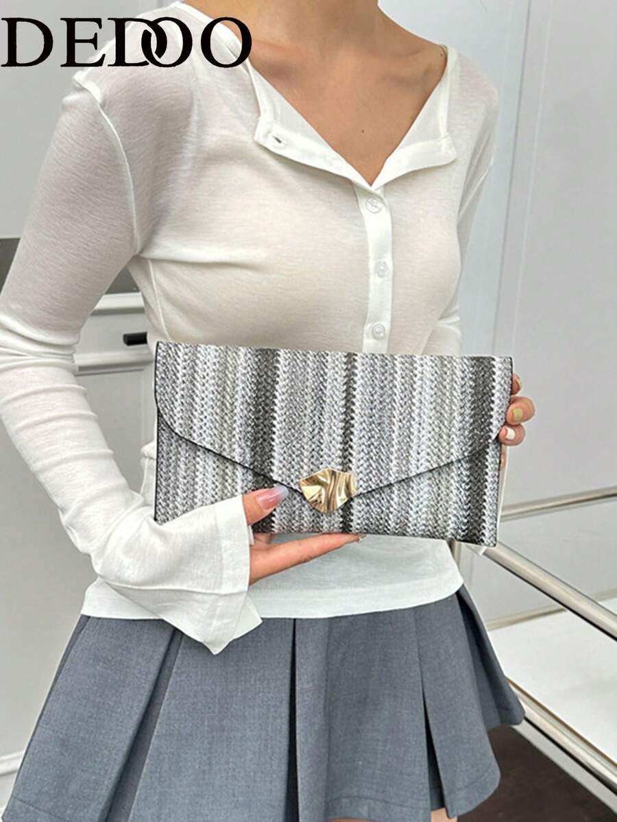 Dedoo 2026 Latest Fashion Colorful Plaid Handbag