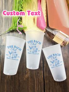 1pc Customized Personalized Party Cold Drink Cup, Wedding Party Cold Drink Cup, Summer Party Bulk Cold Drink Cup, Reusable, Suitable For Wedding, Bachelorette Party, Birthday Party, Outdoor Sports Beach Water Cup And Graduation Cup, Bridesmaid Gift - Multicolor - View 1