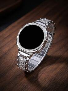 水鑽錶帶 + 錶殼套組，相容於 Galaxy Watch 8 40mm 和 44mm。優雅時尚亮面金屬水鑽錶帶，防摔防刮水鑽錶殼，適合休閒派對商務女性智慧手錶錶帶與錶殼 - 閃鑽錶帶+錶殼-銀色 - 查看 3