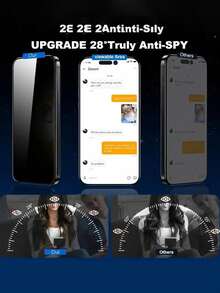 5pcs - High-Grade Privacy Screen Protector Glass, 9H Hardness Anti-Scratch, Rounded Corners For Comfortable Fit, Dust-Proof Design, Privacy Protection, Suitable For Daily Use, Professional Office And Home, Compatible With IPhone 17e/17 ProMax/17 Pro/17 Air/16 ProMax/16 Pro/16/15 ProMax/15 Pro/15/14 ProMax/14 Pro/14/13/12/11 And More - Black - View 3