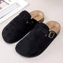 New Spring Wide Toe Box Women's Flat Closed Toe Slip-On Mule Slippers, Vintage Artistic Style Slouchy Shoes, Fashion - Black - View 7
