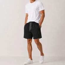 Kit 3 Short De Linho Mauricinho Bermuda Masculina Com Bolsos - PRETO VERDE BEGE - Visão 6