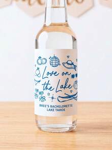 1/3/5/10/20pcs Custom Personalized Bottle Label Stickers, Customizable Text Lake Bachelorette Blue Line Drawing Custom Labels, Bridal Shower, Wedding, Engagement, Cocktail Bottle Decor, Favor Gift Packaging, Ideal Gift For Men Women Family Friends - Multicolor - View 7