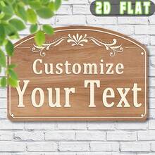 2D Flat - Customizable 1 Personalized Text Metal Sign, Create Your Own Metal Sign With House Number - 28.98 Cm X 18.82 Cm, Perfect For Various Color Decorations, Suitable For Yard, Porch, Garden, Patio - Multicolor - View 8