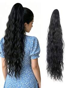 Extensión de Coleta Ondulada Multicolor de 24 Pulgadas, Cabello Sintético Resistente al Calor para Mujeres, Aspecto Natural, Adecuado para Uso Diario y Peinado, Accesorio para el Cabello - Multicolor - Ver 15