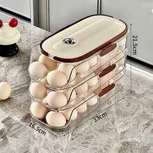 1-Piece Set With Two Rows And Three Layers Of Automatic Rolling And Replenishing Eggs, Egg Storage Box, Kitchen Refrigerator Timer, Dedicated Egg Rack Tray, Anti-Collision Design To Prevent Egg Damage And Waste - Multicolor - View 8