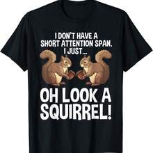 Funny ADHD Squirrel Design For Men Women Chipmunk Pet Lovers T-Shirt - Black - View 7