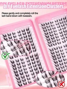 192PCS D Curl Fluffy Cat Eye Lash Book, Long Lasting Curly Lashes, Easy To Apply For Beginners, Suitable For Daily Commute, Wedding, Party & Travel - D - View 5
