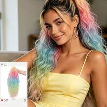 Claw Clip Colorful Ponytail Extension For Women 26 Inch Curly Pony Tail Clip In Hair Extensions Fluffy Natural Looking Synthetic Hairpiece For Daily Use - 彩色 - 查看 10