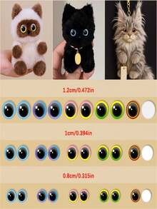 50pcs Transparent Glass Realistic Animal Eyes, Suitable For Handmade Projects, Bright Color Flat Bottom Fake Animal Eyeballs Decorative Accessories, Applicable For Nail Art And Crafts - Multicolor - View 4