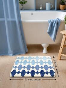 1 pieza Alfombra de baño, tacto suave y cómodo con efecto aterciopelado, diseño de bloques de color geométrico, respaldo antideslizante de TPR, apta para cocina, exterior, interior, pasillo, dormitorio, sala de estar, junto a la cama, lavable a máquina y fácil de limpiar, alfombra decorativa para baño - Multicolor - Ver 12
