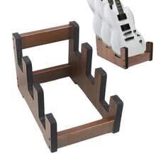 Multi Guitar Stand Wooden Rack Holds 3 Electric Bass Guitars For Stage Studio - Brown - View 6
