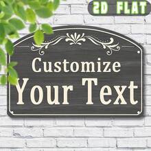 2D Flat - Customizable 1 Personalized Text Metal Sign, Create Your Own Metal Sign With House Number - 28.98 Cm X 18.82 Cm, Perfect For Various Color Decorations, Suitable For Yard, Porch, Garden, Patio - Multicolor - View 13