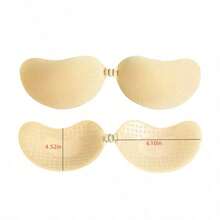 1 pezzo Reggiseno invisibile push-up, reggiseno senza schienale e senza spalline da donna, adesivi in silicone senza cuciture per il seno, adatto per abiti da sposa e lingerie, nude e nero, con fodera adesiva, reggiseno invisibile senza schienale per tutte le stagioni - Trasparente - Visualizzare 4