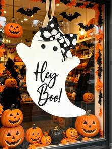 [3D] 3D Halloween Door Decor, Door Hanging Decoration, Front Door Decoration, Wooden Halloween Sign, Halloween Front Door Decor, Halloween Themed Autumn Wreath, Front Door Ornament, Porch Decor, Outdoor Sign - White Ghost - View 6