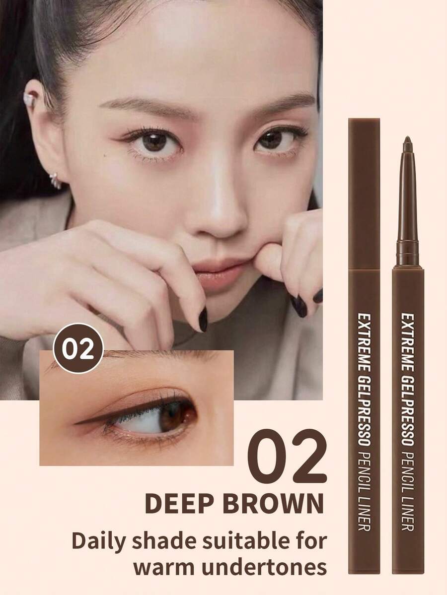 CLIO Extreme Gelpresso 可伸縮眼線筆 #02 深棕色 1支 0.35g,免削尖奶油凝膠筆尖,防水抗油,柔和低調色調,適合日常裸妝與新手內眼線勾勒 - 02 深棕色 - 查看 1